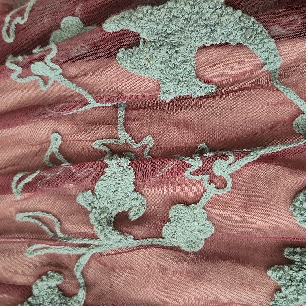 Chan Luu Whimsy Floral Mesh Tulle Fairy Boho Hippie Midi Skirt Forest Whimsical - Picture 14 of 16